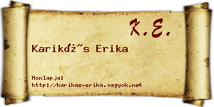 Karikás Erika névjegykártya